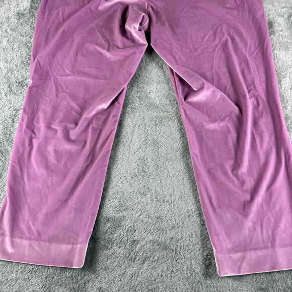 Wildfang Pants Womens 16 Purple Empower Velvet Slim Crop Stretch Trousers New - Picture 12 of 13